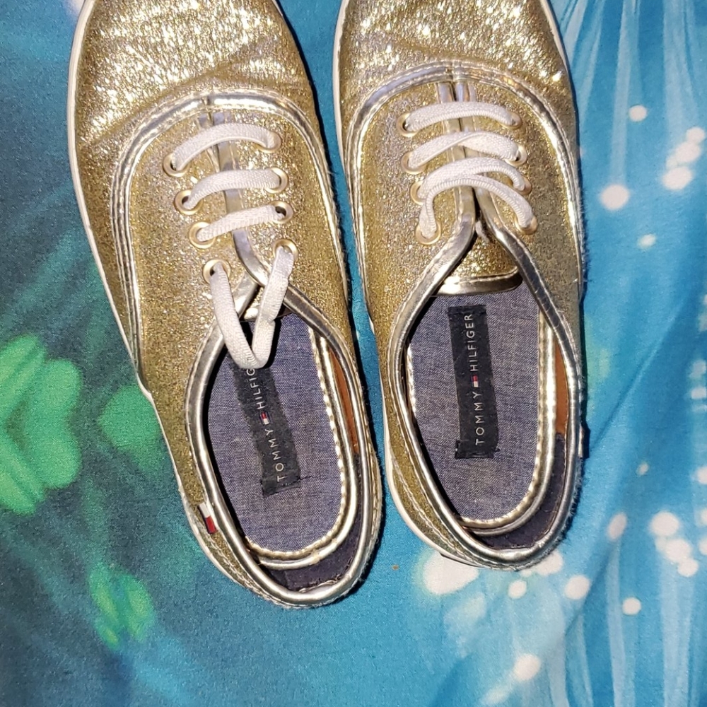 Tommy Hilfiger Gold Sneakers Sz 12 toddler